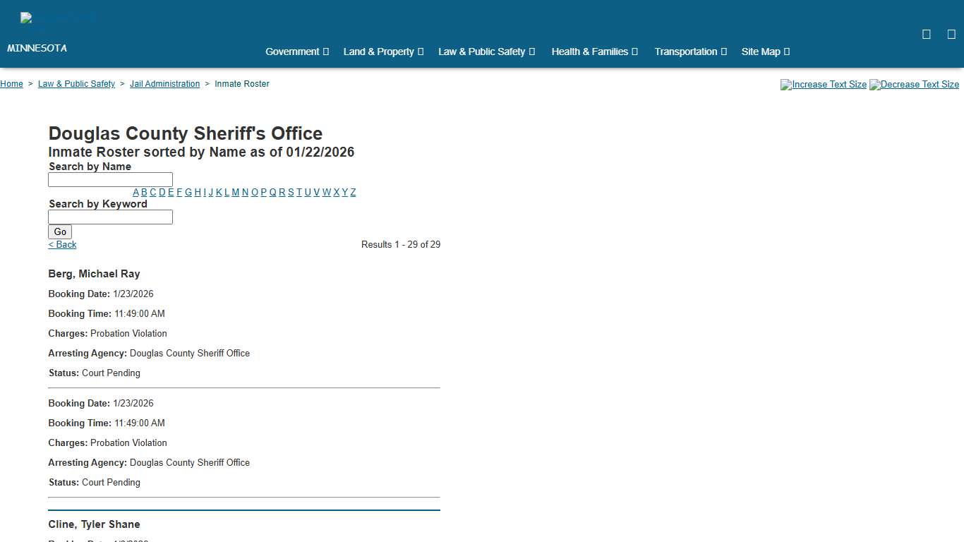 Douglas County Inmate Roster