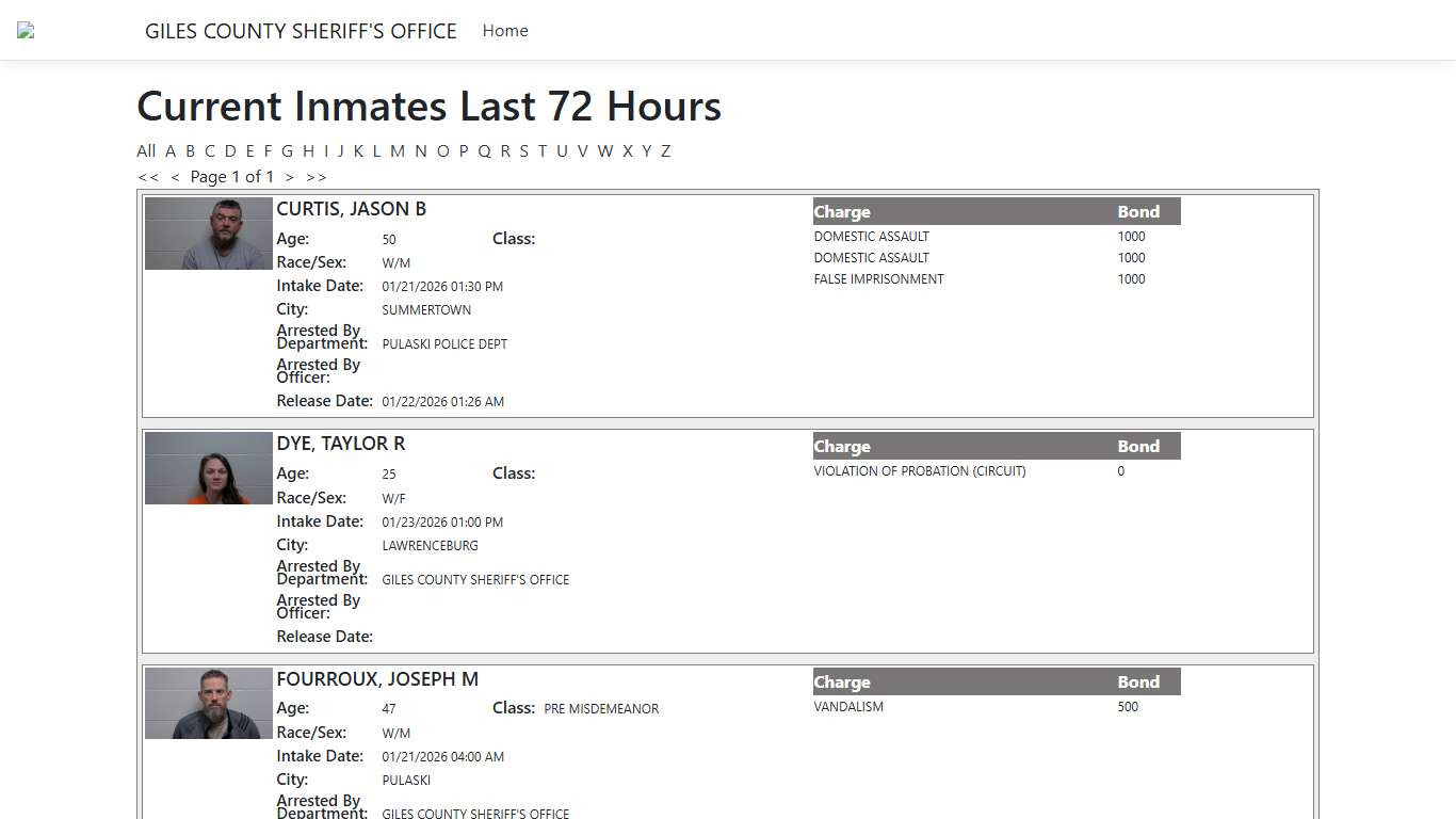 Inmates - ISOMS Portal