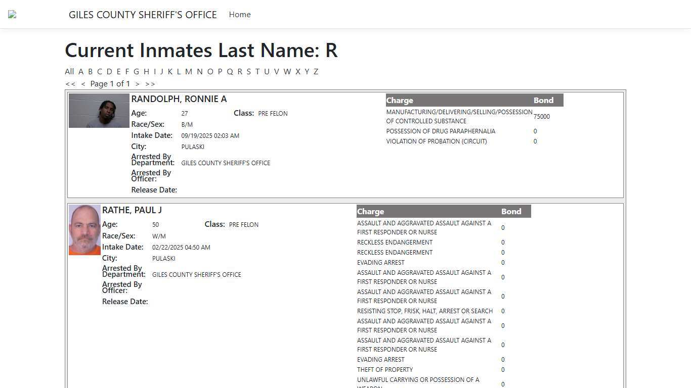 Inmates - ISOMS Portal